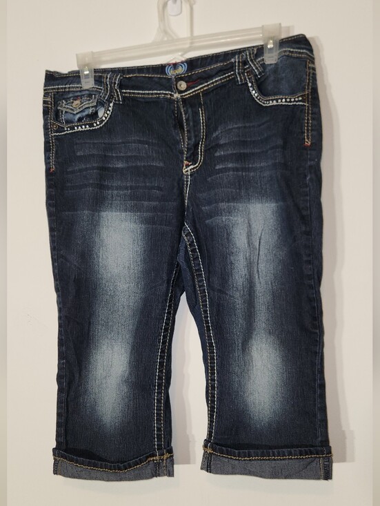 Angels Denim - 💙🔥Angels Dark Indigo Denim Capri 18W, Distressed